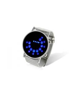 Blå LED klocka i metall