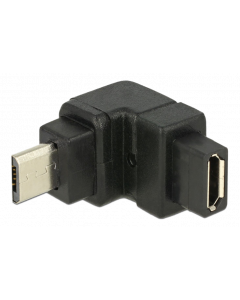 DeLOCK USB Typ Micro-B hane till Micro -B hona adapter, uppåt, svart