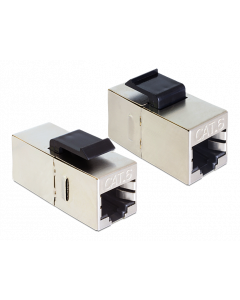 DeLOCK Keystonemodul, RJ45 hona - RJ45 hona, Cat6, skärmad, silver