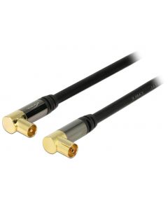DeLOCK antennkabel, 75 Ohm, guldpläterade vinklade kontakter, 1m, sva