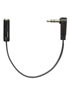 DELTACO vinklad 3,5mm hane till 3,5mm hona, 0,1 m, svart