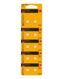 Kodak MAX AG5/LR48 alkaline battery (10 pack perforated)