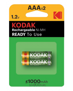 Kodak rechargeable Ni-MH AAA battery 1000mAh (2 pack)