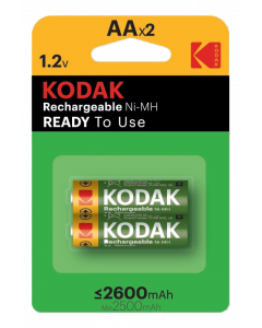 Kodak rechargeable Ni-MH AA battery 2600mAh (2 pack)