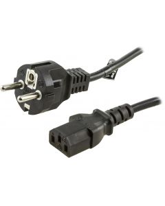 DELTACO laitekaapeli, PC & pistorasia, suora CEE 7/7 - suora IEC C13, 0,5 m