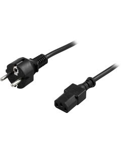 DELTACO laitekaapeli, PC & pistorasia, suora CEE 7/7 - suora IEC C13, 2m