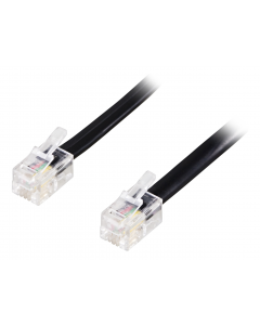 Modularkabel, 4P4C-4P4C, (RJ9/RJ10/RJ22), 10m, svart