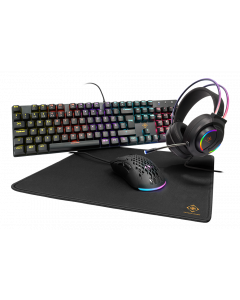 DELTACO GAMING Mechanical 4-in-1 RGB Gaming kit, Red switches, black