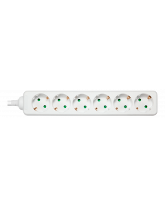 DELTACO outlet 6xCEE 7/3 1xCEE 7/7 1,5m white