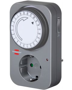 Brennenstuhl MZ 20-1, timer för jordade uttag, 24h inställning, grå