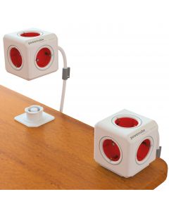 PowerCube Extended 5 uttag 1,5m, Röd