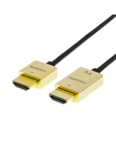 DELTACO PRIME tunn HDMI-kabe med guldpläterade zink-kontakter, 3m