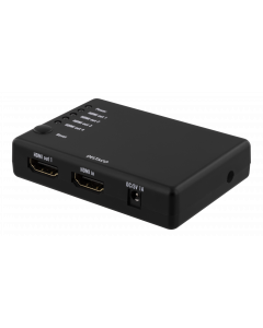 DELTACO HDMI splitter, 1x HDMI in, 4x HDMI ut, 6,75 Gbit/s, svart