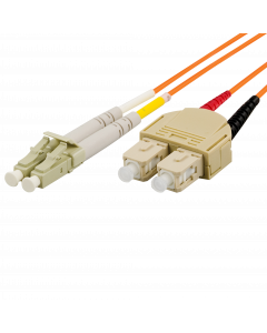 DELTACO OM2 fiberkabel, LC - SC, duplex, UPC, 50/125, 7m, orange