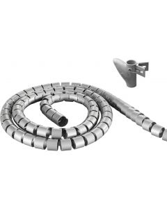 DELTACO kabelslukare i nylon, 2,5m, grå