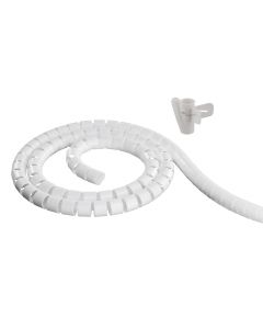 DELTACO Kabelslukare i nylon, 25mm diameter, verktyg ingår, 5m, vit