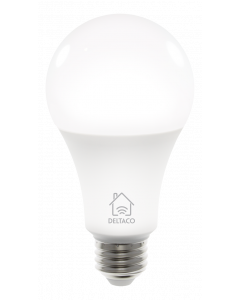 DELTACO SMART HOME LED-lampa, E27, WiFI, 9W, 2700K-6500K, dimbar, vit