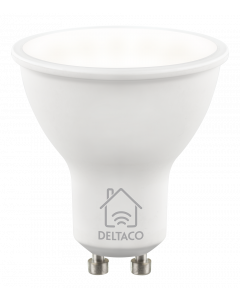 DELTACO SMART HOME LED-lampa, GU10, WiFI, 5W, 2700K-6500K, dimbar, vit