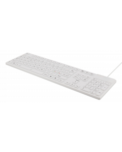 DELTACO tangentbord i silikon, IP68, full storlek, 105 tangenter, vit