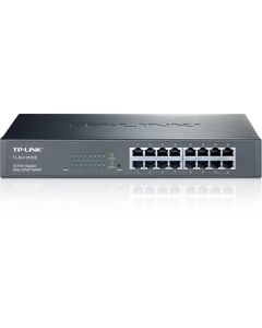 TP-LINK, nätverksswitch, 16-ports 10/100/1000Mbps, RJ45, svart