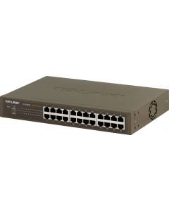 TP-LINK, nätverksswitch, 24-ports 10/100/1000Mbps, RJ45, metall, 19"