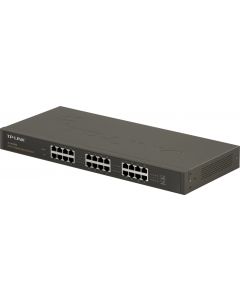 TP-LINK, nätverksswitch, 24-ports 10/100/1000Mbps, RJ45, metall, 19"
