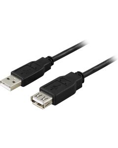 DELTACO USB 2.0 kabel Typ A hane - Typ A hona 5m, svart