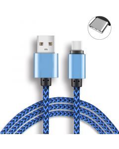 USB Type C kabel Universal, för laddning av mobiltelefoner, surfplattor mm, 2 meter (Blå)
