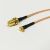 Vinklad MMCX-hane till RP-SMA-Hona kabel, 15 cm